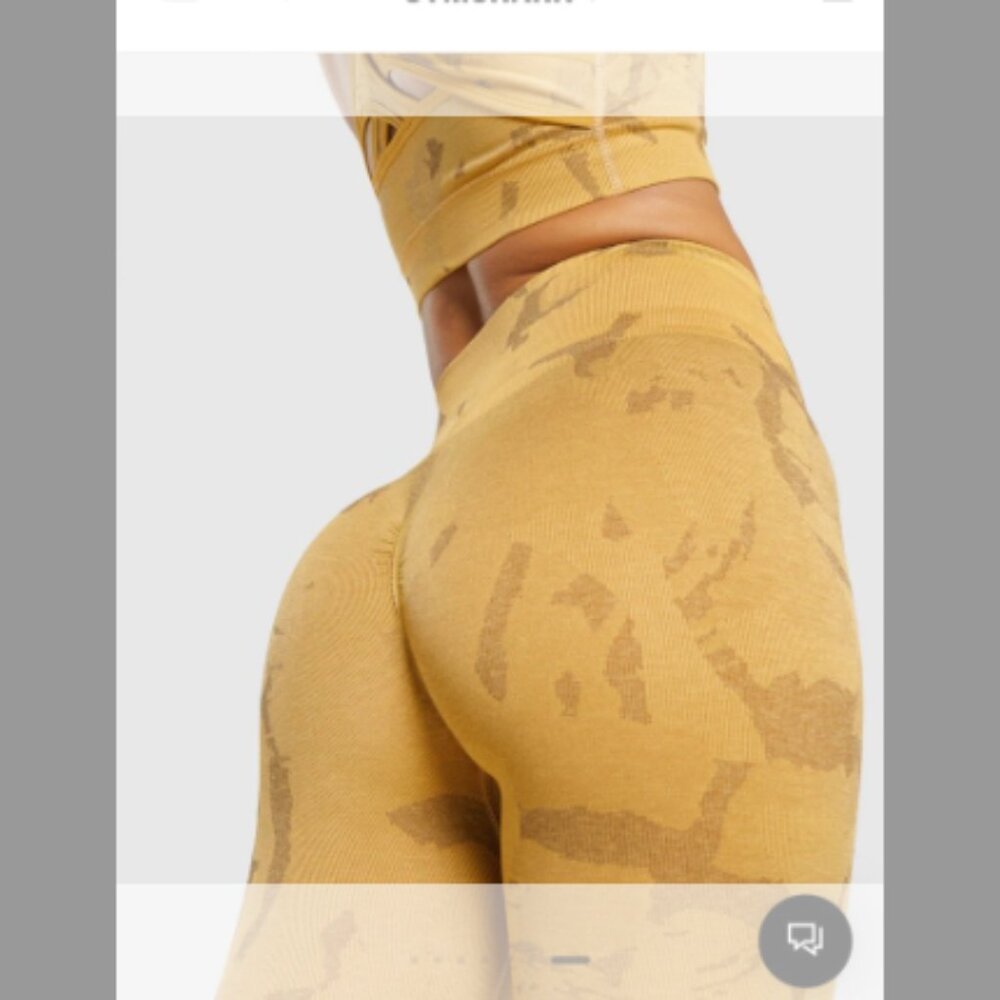 GYM SHARK ADAPT CAMO SEAMLESS LEGGINGS SMALL